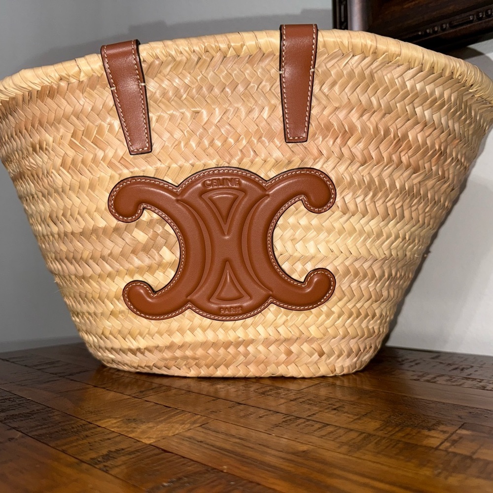 Celine Brown Woven Tote Bag